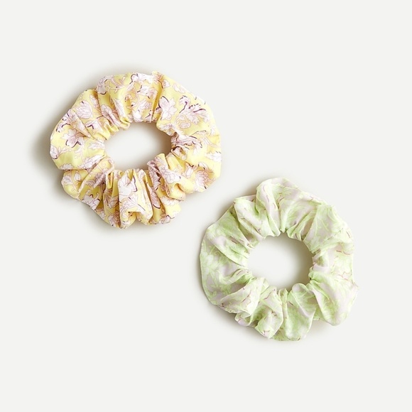 J. Crew Wide Printed Hair  Scrunchie Set - Picture 2 of 2